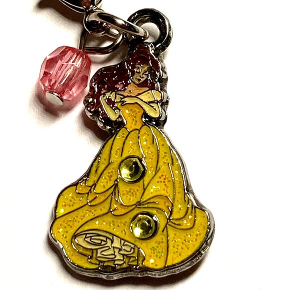 Vintage Disney Beauty & The Beast Charm Princess Belle Zipper Pull Purse Signed - Picture 2 of 8
